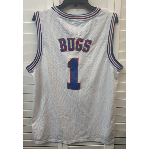 Tune Squad Space Jam Bugs #1 Basketball Jersey White Large - Picture 2 of 3